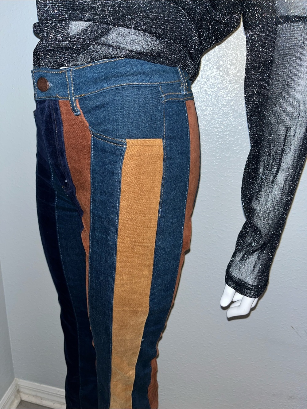Gorgeous/fun Striped Multi-Color High-Waist Flare Jeans - Women ALTAR’D STATE
